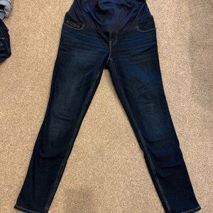 Old Navy Maternity Roll-Over Rockstar 360° Stretch Super Skinny Jeans Size 10